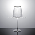 Vertical Etched Lines red Wine Glasses